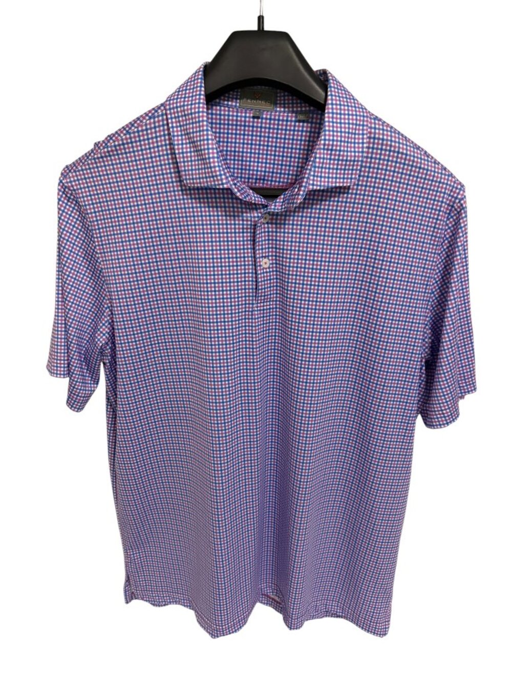 Fennec Polo Golf Shirt Mens Size Large Checkered Lost Dunes Logo